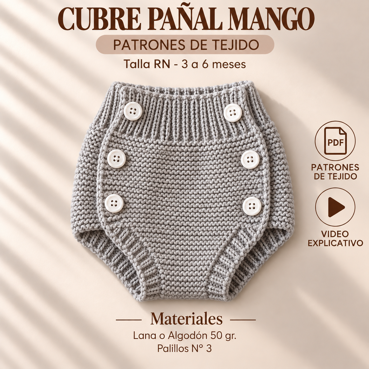 Patrón Cubre Pañal Mango